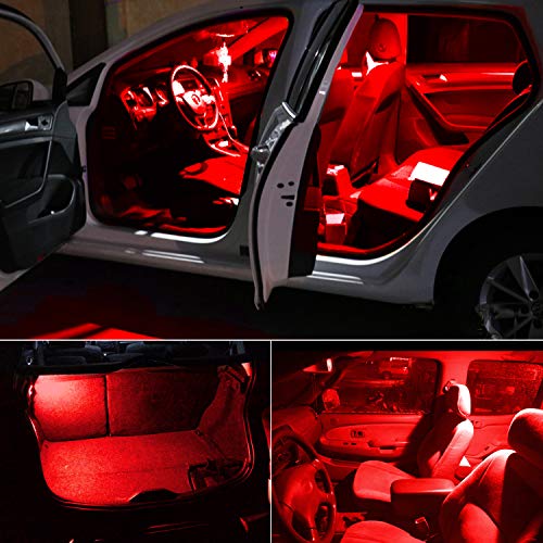 PHINLION 578 LED Light Bulbs, Super Bright 3030 6-SMD Festoon 41mm 42mm 211-2 212-2 LED Bulbs for Car Interior Map Dome Trunk Courtesy Lights, Red (4 Pack) - Image 5
