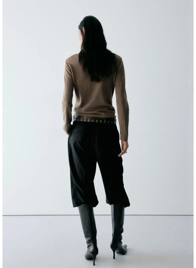 Mango Fine-Knit Cardigan With Polo Collar