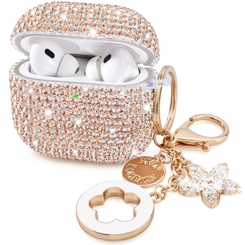 VISOOM Case for Apple Airpods Pro 3 Case Cover 2025, VISOOM Bling Jewerly Airpods iPods Pro3 Cases Cute Glitter Diamond Airpod iPod Pro3 Cases Rhinestone AirPods iPods Pro 3rd Gen Cas with Keychain for Women - Image 1