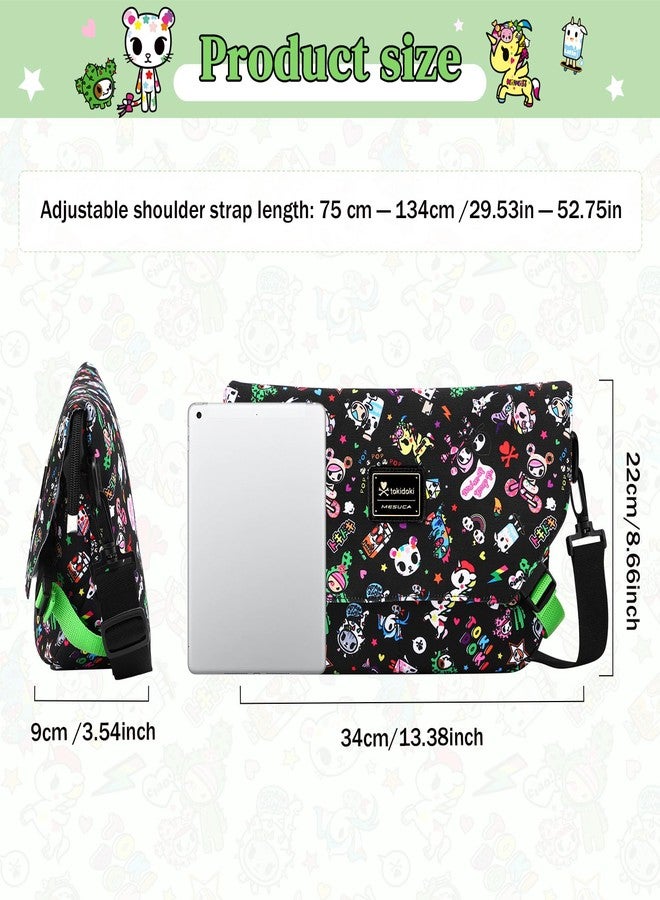 Tokidoki Unicorno Canvas Messenger Shoulder Bag Cute Crossbody Purse Casual Satchel for Women College Travel Office (Mess-Black) - Image 2