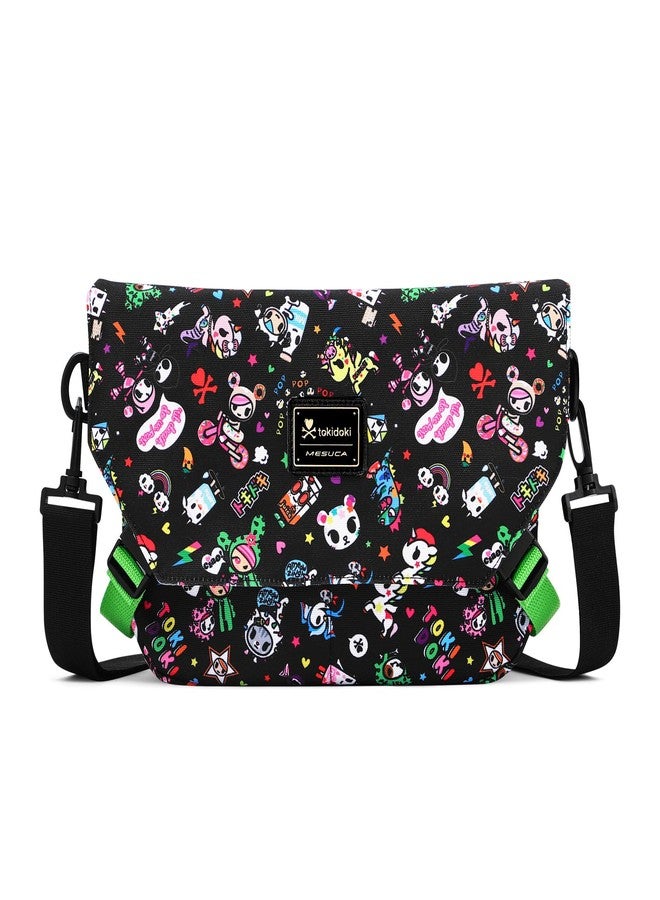 Tokidoki Unicorno Canvas Messenger Shoulder Bag Cute Crossbody Purse Casual Satchel for Women College Travel Office (Mess-Black) - Image 1