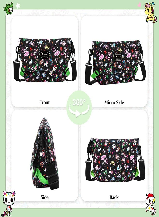 Tokidoki Unicorno Canvas Messenger Shoulder Bag Cute Crossbody Purse Casual Satchel for Women College Travel Office (Mess-Black) - Image 5
