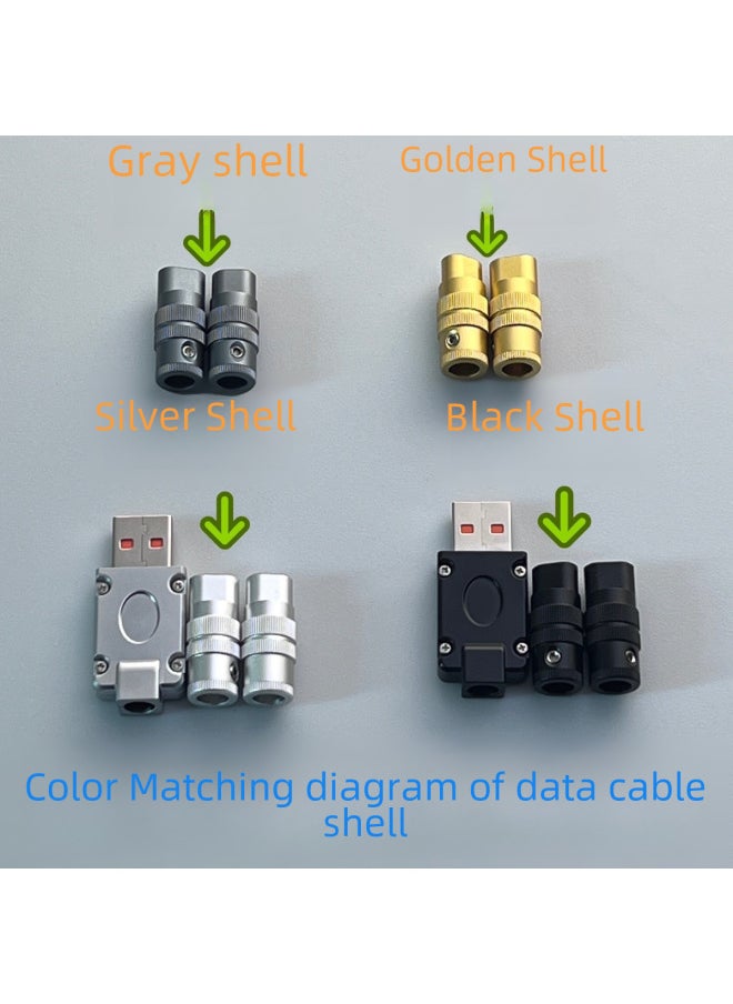 Generic - PU Spring Cable Handmade DIY Suitable For Apple For Huawei OPPO One Plus VIVO Real Me Mobile Phone Data Fast Charging Cable-Color:USB To For Iphone 12W (black Shell)-Model:Orange PU Spring Wire (straight Flower Shell) - Image 1