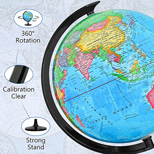 GOCHANGE Political Globe 13in Educational Globes for Classroom Political Teaching Tool with HD Waterproof Writable Erasable Surface 360 Spinning for Education Desk Decor - Image 5