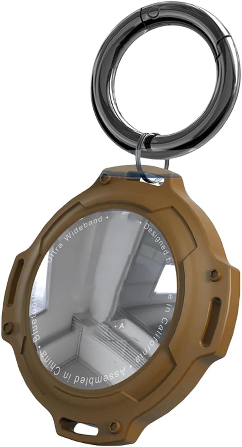 Brown Full Coverage Shockproof Protective Case With Keychain Holder For Trackers - Image 1