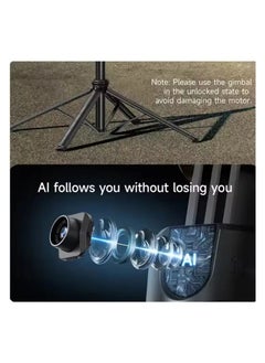 Generic Auto Tracking 360° Adjustable Holder with Stable Tripod, Portable Mobile Gimbal Selfie Stick, AI Face Tracking Camera Mount, Automatic Rotation for Vlogging and Video Calls  - Image 2