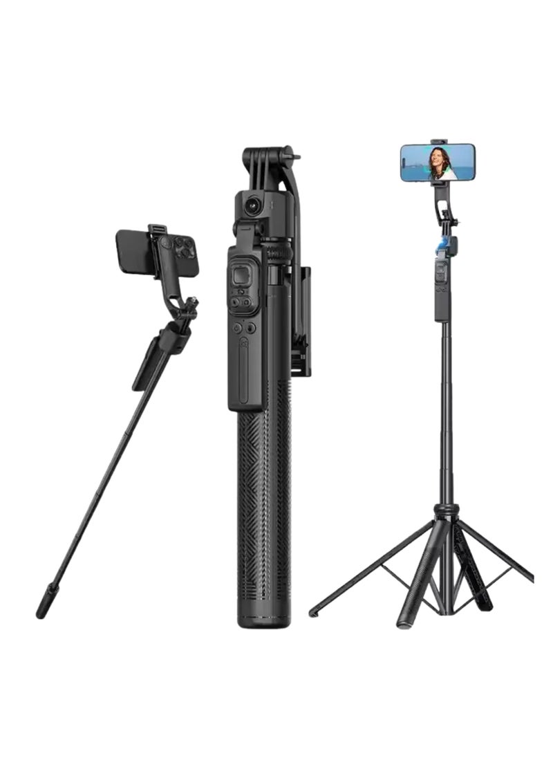Generic - Auto Tracking 360° Adjustable Holder with Stable Tripod, Portable Mobile Gimbal Selfie Stick, AI Face Tracking Camera Mount, Automatic Rotation for Vlogging and Video Calls - Image 1