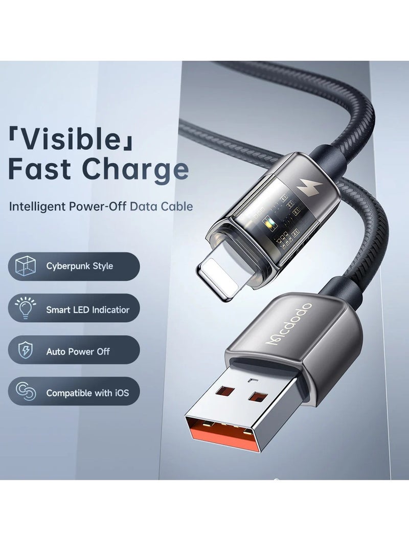 Mcdodo CA3140 Auto Power Off Lightning Cable iOS Devices Transparent Data Cable 1.2m - Image 4