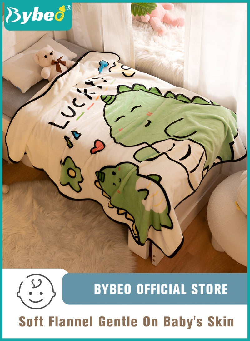 Bybeo Baby Blanket, Kids Blanket for Air-conditioned Room, Flannel Fuzzy Toddler Blanket for Couch, Sofa, Bedroom and Kindergarten, Lightweight and Super Soft, 140*100CM  - Image 1