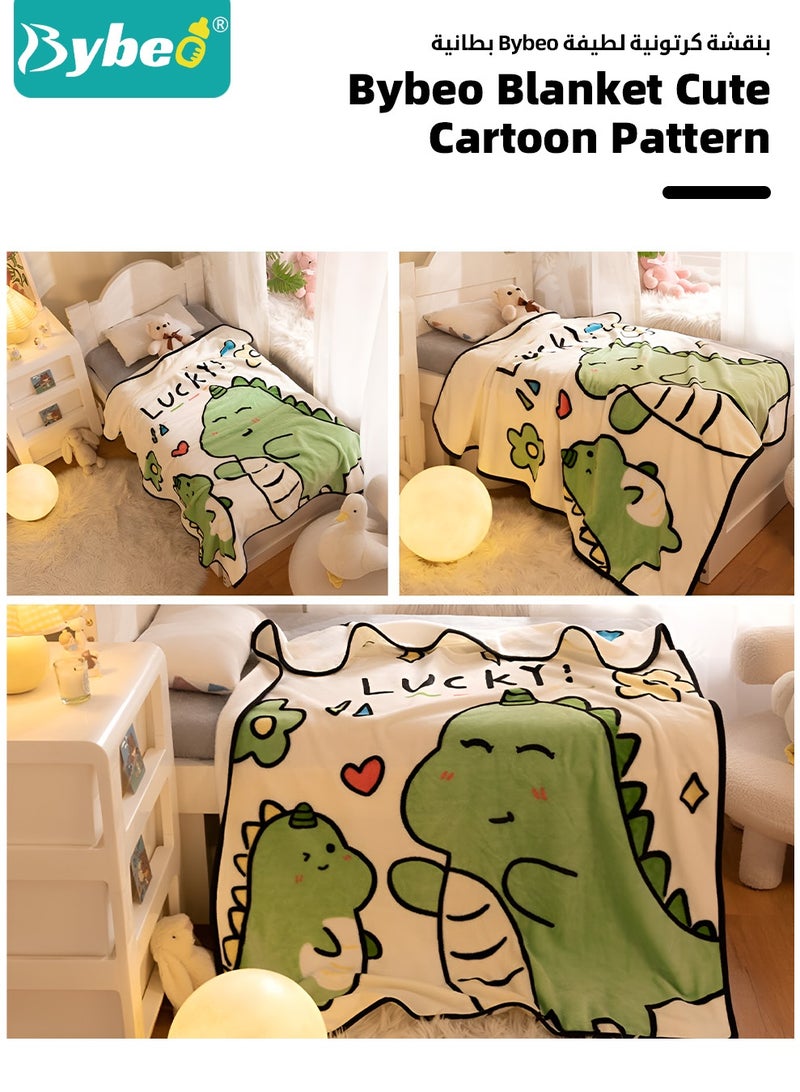 Bybeo Baby Blanket, Kids Blanket for Air-conditioned Room, Flannel Fuzzy Toddler Blanket for Couch, Sofa, Bedroom and Kindergarten, Lightweight and Super Soft, 140*100CM  - Image 4