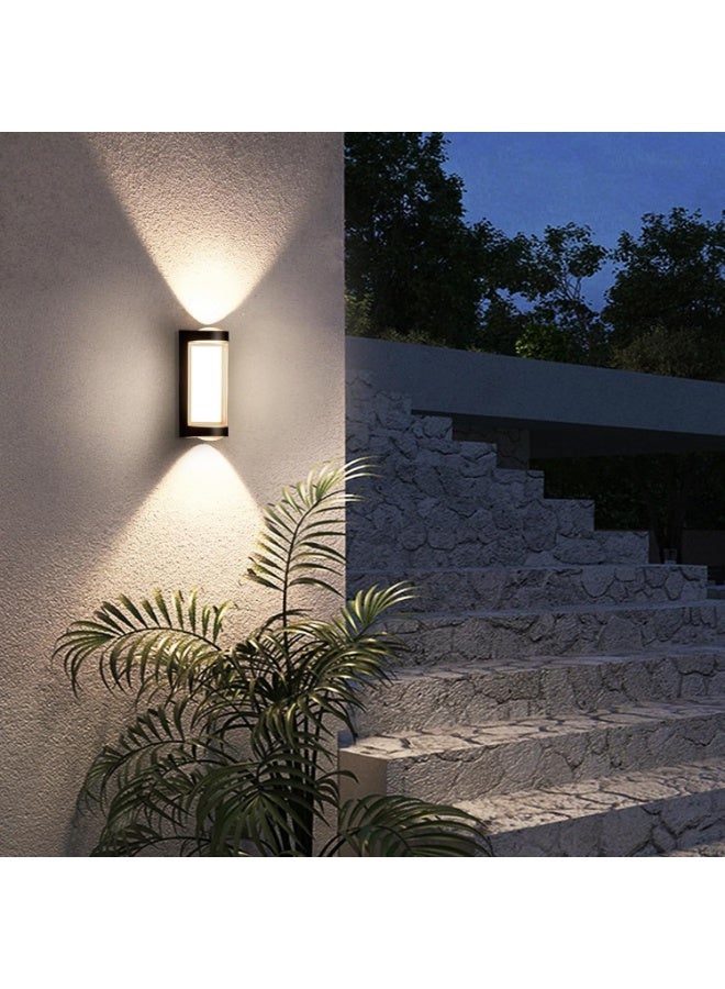 AFN Modern Outdoor Wall Light with Up and Down Illumination, Weather Resistant LED Wall Light for Exterior Walls, Entryways and Stair Areas, Contemporary Wall Mounted Lighting Fixture for Home Use - Image 1