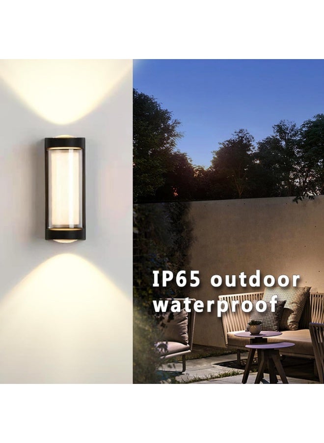 AFN Modern Outdoor Wall Light with Up and Down Illumination, Weather Resistant LED Wall Light for Exterior Walls, Entryways and Stair Areas, Contemporary Wall Mounted Lighting Fixture for Home Use - Image 2