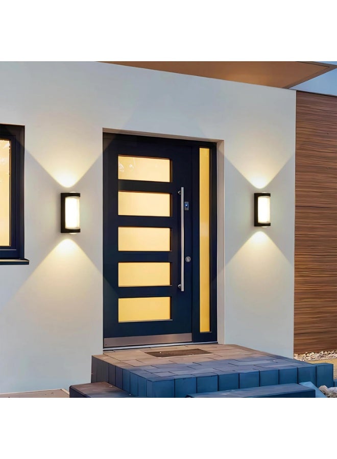 AFN Modern Outdoor Wall Light with Up and Down Illumination, Weather Resistant LED Wall Light for Exterior Walls, Entryways and Stair Areas, Contemporary Wall Mounted Lighting Fixture for Home Use - Image 3
