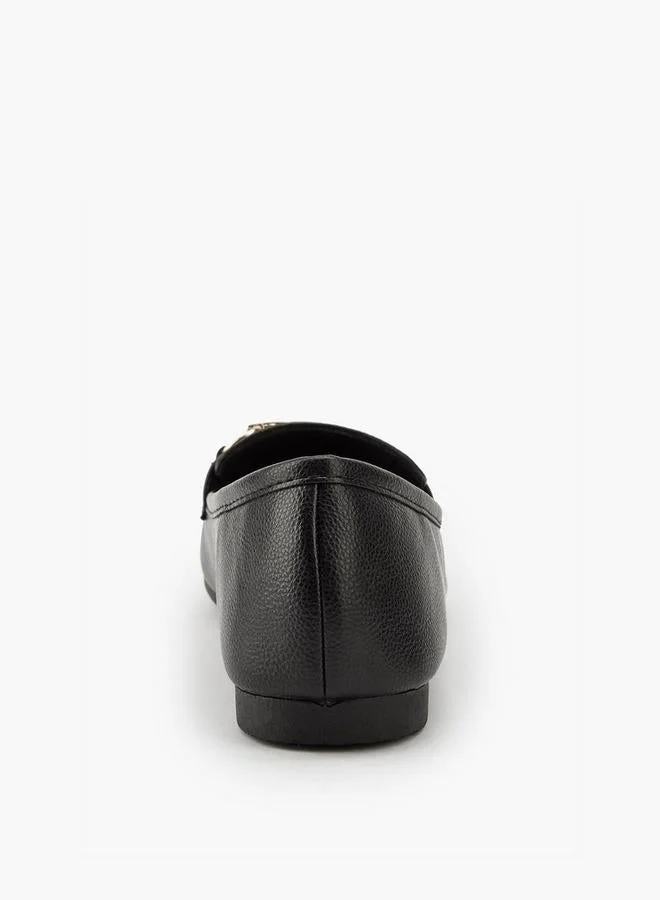 Flora Bella By Shoexpress BLACK Flora Bella Metallic Accent Slip-On Loafers for Women | Best Price UAE