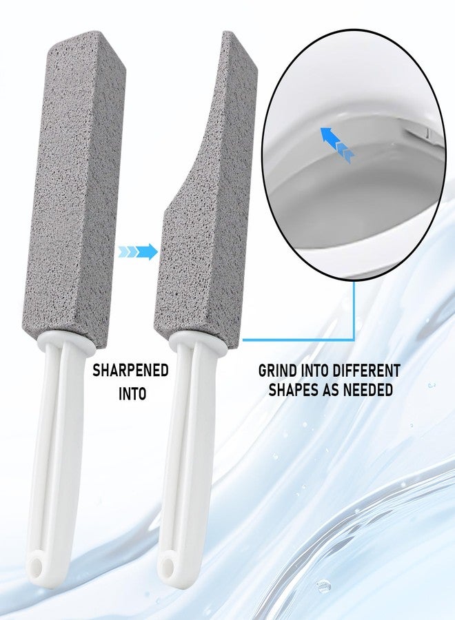 ddLUCK 4 Pack Pumice Cleaning Stone with Handle, Toilet Bowl Cleaner Toilet Brush with Non-Slip Long Plastic Handle for Kitchen/Bath/Pool/Household Cleaning - Image 4