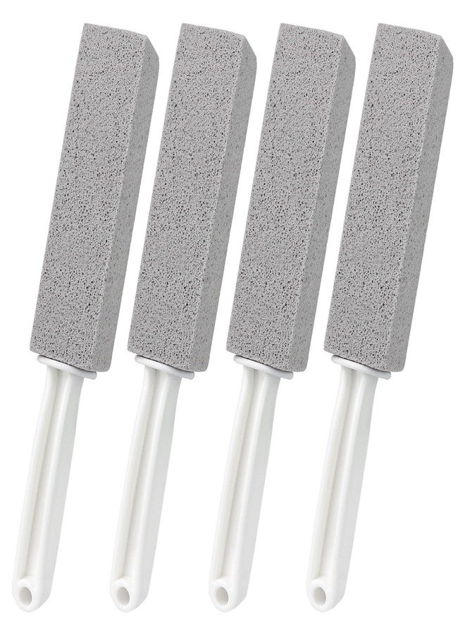 ddLUCK 4 Pack Pumice Cleaning Stone with Handle, Toilet Bowl Cleaner Toilet Brush with Non-Slip Long Plastic Handle for Kitchen/Bath/Pool/Household Cleaning - Image 1