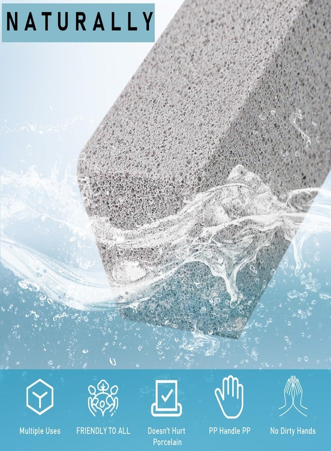 ddLUCK 4 Pack Pumice Cleaning Stone with Handle, Toilet Bowl Cleaner Toilet Brush with Non-Slip Long Plastic Handle for Kitchen/Bath/Pool/Household Cleaning - Image 5