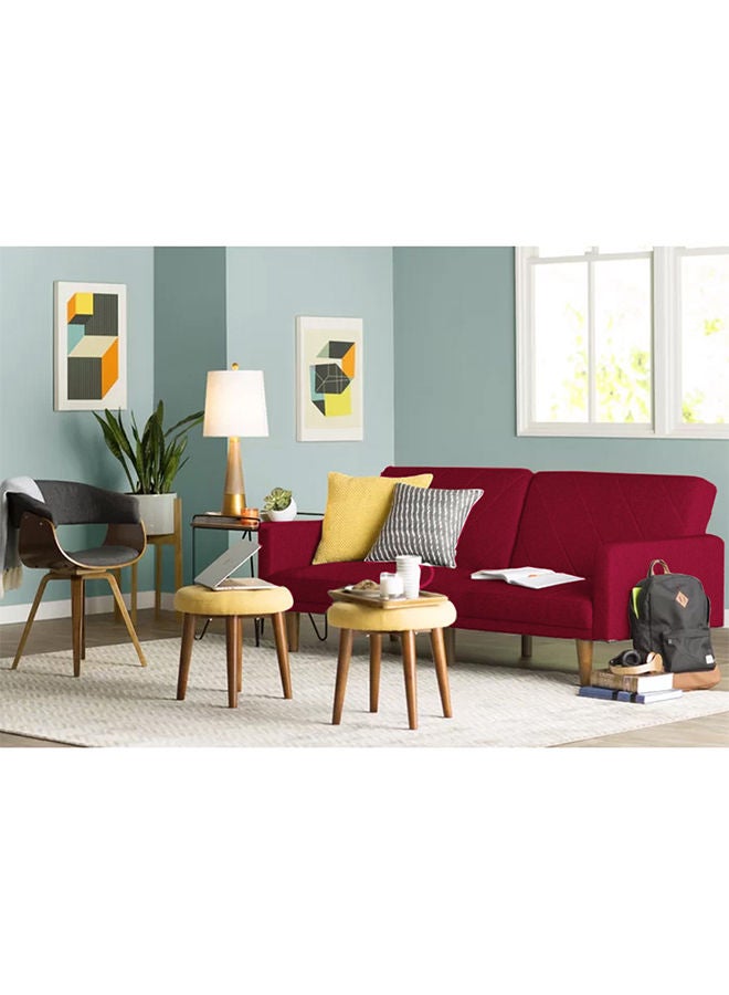 In-House Shahrzad | Sofabed 2 In 1 Upholstered In Velvet - Burgundy - Image 4