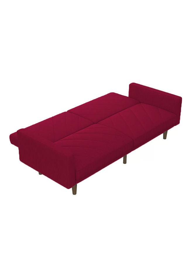 In-House Shahrzad | Sofabed 2 In 1 Upholstered In Velvet - Burgundy - Image 5