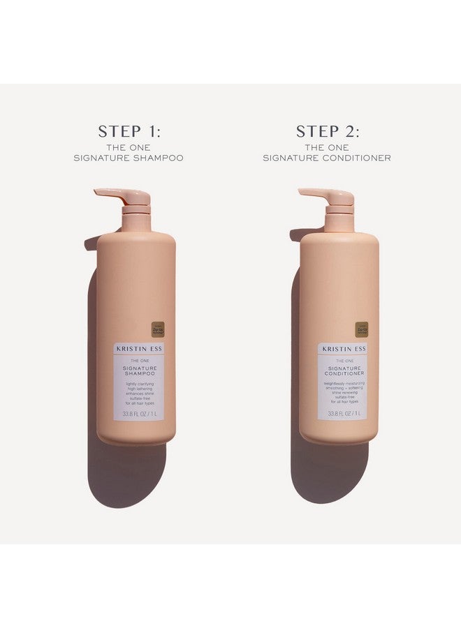 كريستين إس مجموعة شامبو وبلسم Hair One Signature - زيت الأفوكادو وزيت الخروع - منقي خفيف، خالٍ من الكبريتات، مرطب، يرطب، ينعم، ينعم، آمن على اللون - مجموعة مكونة من قطعتين - Image 3