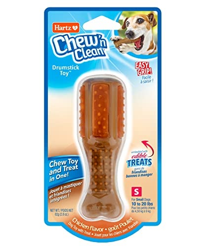 Hartz Chew n Clean Chew Toy and Treat in One Chicken Flavored Drumstick Dog Toy Small - Image 1