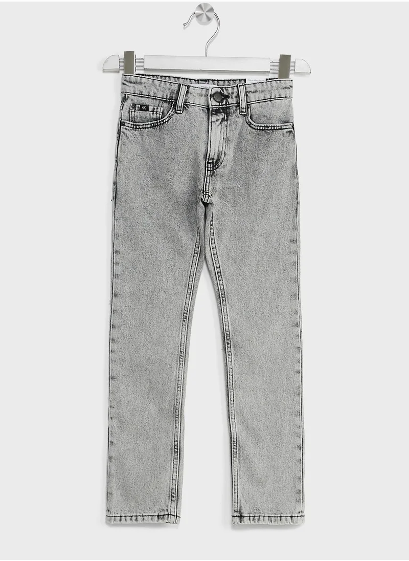 Calvin Klein Jeans Kids Light Wash Slim Fit Jeans
