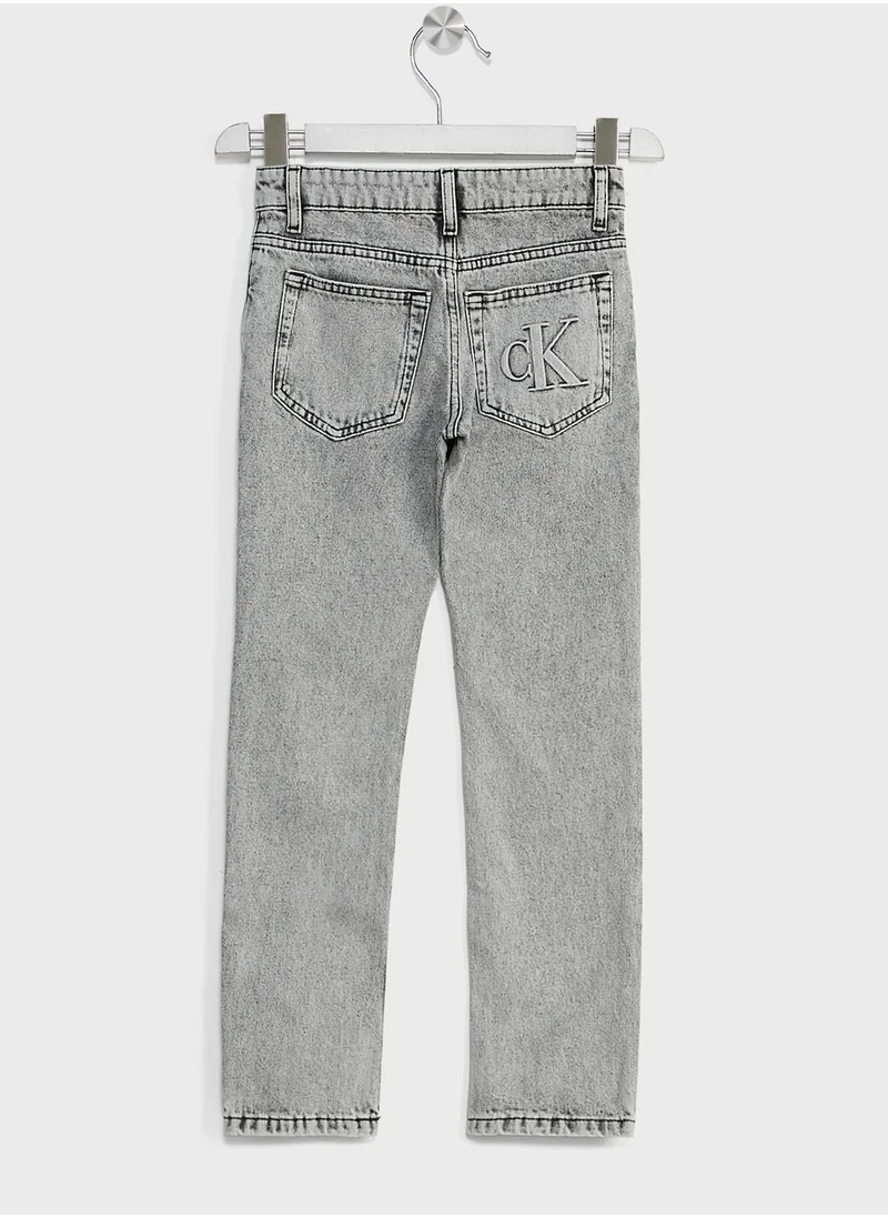 Calvin Klein Jeans Kids Light Wash Slim Fit Jeans