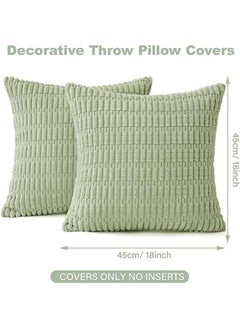 2 Pcs Striped Throw Pillow Covers for Living Room, 18X18 Inch/45x45cm Decorative Pillow Covers Elegant and Luxurious Design Rich Fabric for Ultimate Comfort, Green (Excluding Pillow Core) - pzsku/ZC8B423B7A27C9A746A7AZ/45/_/1730876121/5ea4f702-d0a3-4a2b-9ff9-c6dbad9162b9