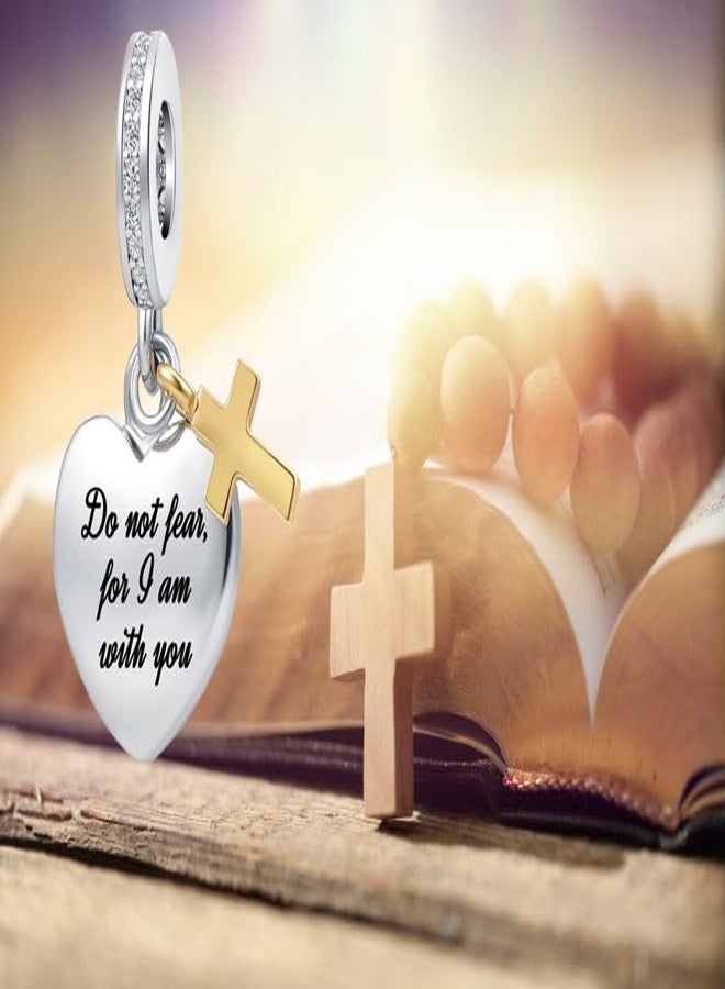 OutstandLong Heart Bible Religious Bead Charms for Pandora Bracelets Christian Cross Charm for Sister Friend Mom - Image 5