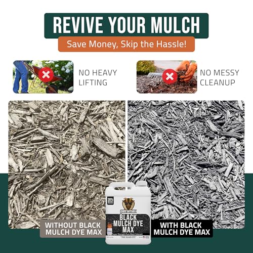 Petra Black Mulch Dye Spray Use with PetraTools Sprayer to Refresh Fading Landscape - Black Dye to Wood Mulch for Landscaping - Rubber, Pine Straw, Bark, Cedar & Playground Cover (14,400 Sq Ft, 1 Gal) - Image 2