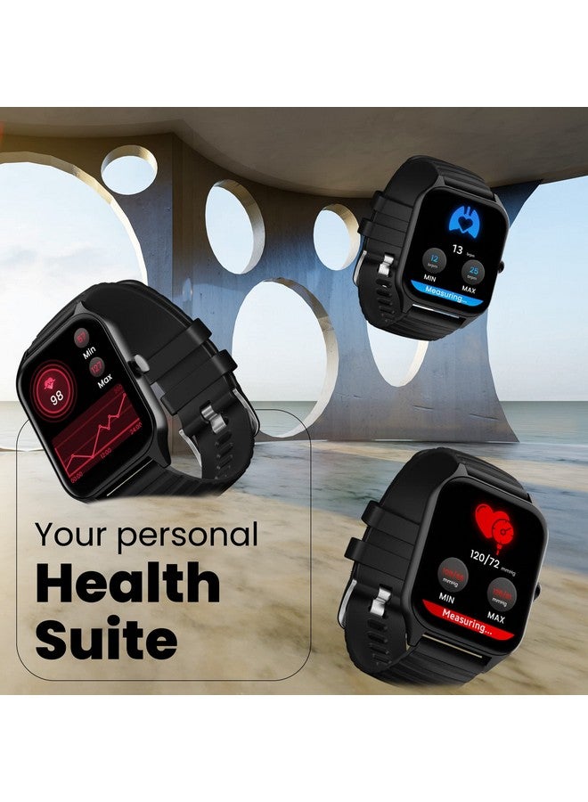 HAMMER Stroke 1.96" Calling Smart Watch with Strong Metallic Body, in Built Games, 100+ Sports Modes, Customized Watchfaces (Black) - Image 2