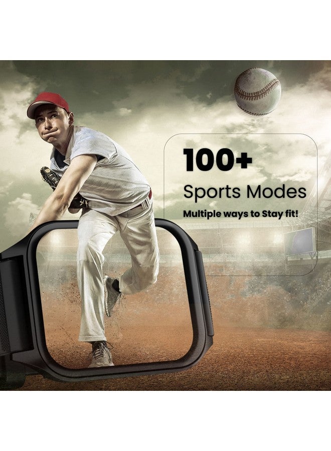 HAMMER Stroke 1.96" Calling Smart Watch with Strong Metallic Body, in Built Games, 100+ Sports Modes, Customized Watchfaces (Black) - Image 4