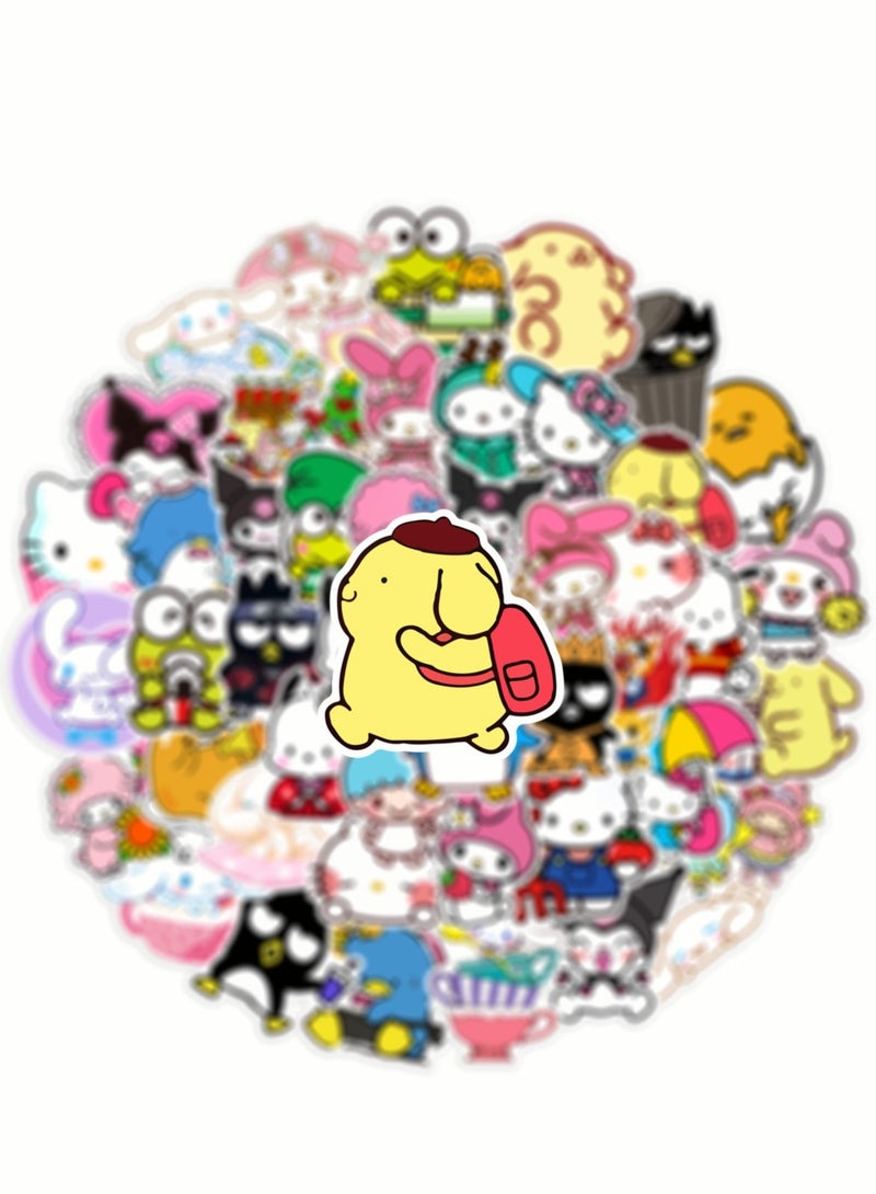 100 Pieces Hello Kitty DIY Skateboard Water Cup Hand Ledger Suitcase Stickers - Image 2