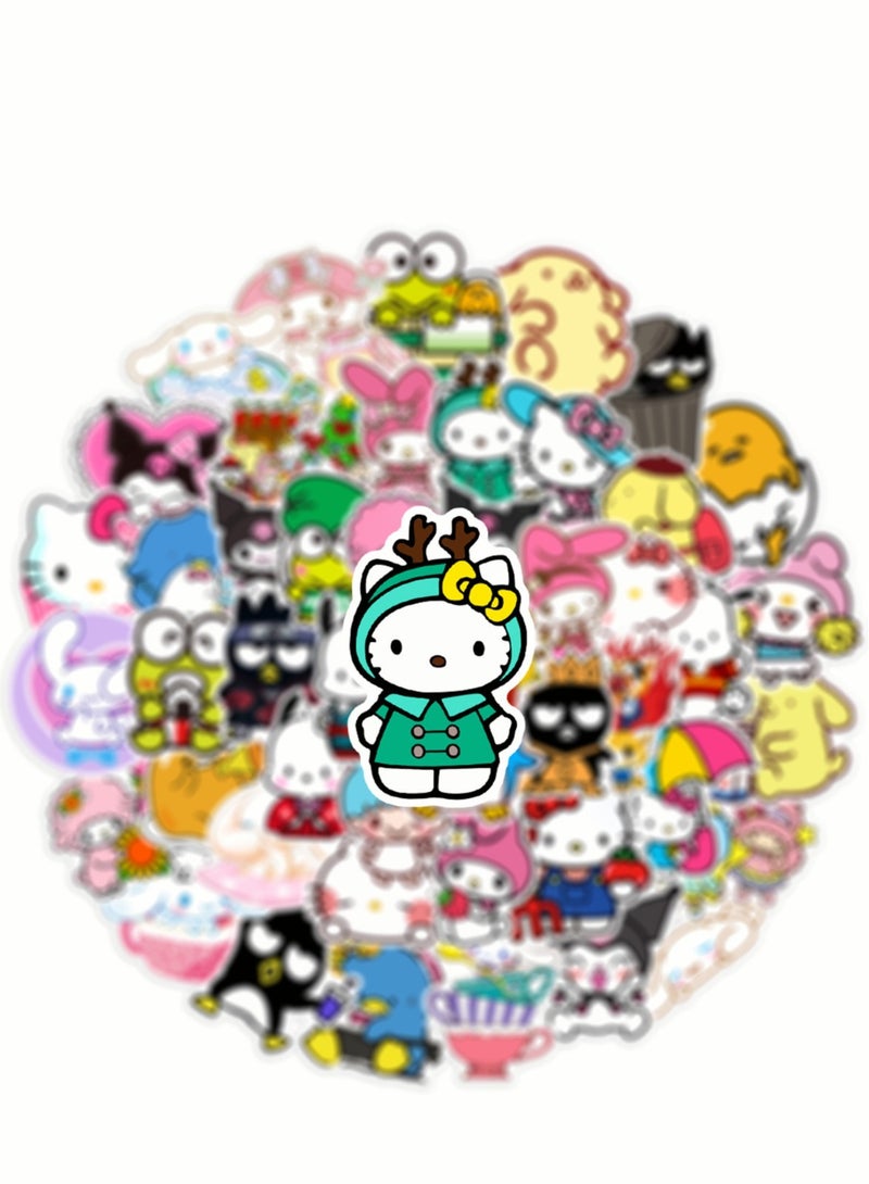 100 Pieces Hello Kitty DIY Skateboard Water Cup Hand Ledger Suitcase Stickers - Image 5