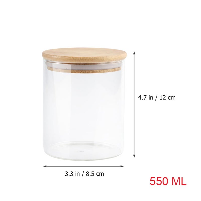 High Borosilicate Glass Food Storage Jar 550ml with Lid Sealed Container for Cereal Grain Kitchen Pantry Organization - Image 3