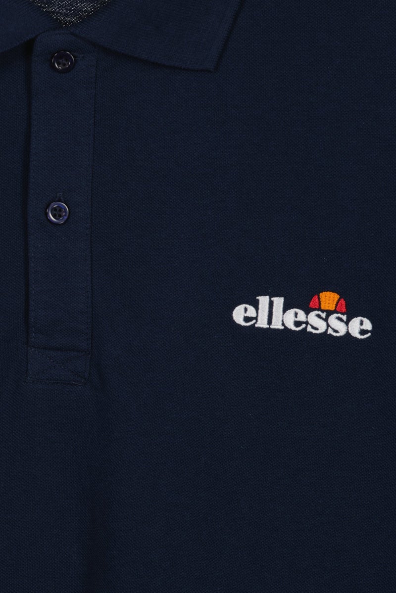 Ellesse Men Regular Fit Solid Short Sleeve Polo Shirt, Navy - Image 5