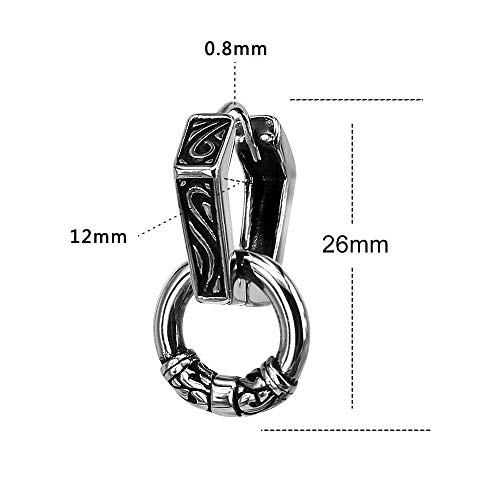 PunkTracker Pair Hexagon Circle Surgical Steel Earrings Unisex Vintage Gothic Punk Hoop Dangle Earrings for Women Men - Image 3
