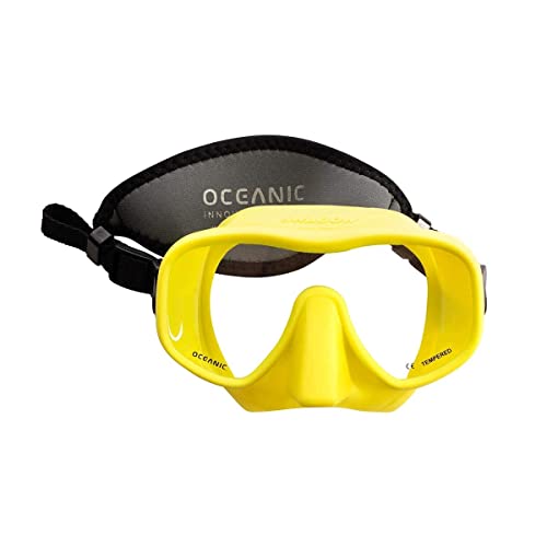 Oceanic Shadow Mask LowVolume Frameless Scuba Mask UltraClear Lens Comfortable Silicone Skirt for Scuba Snorkeling Yellow - Image 1
