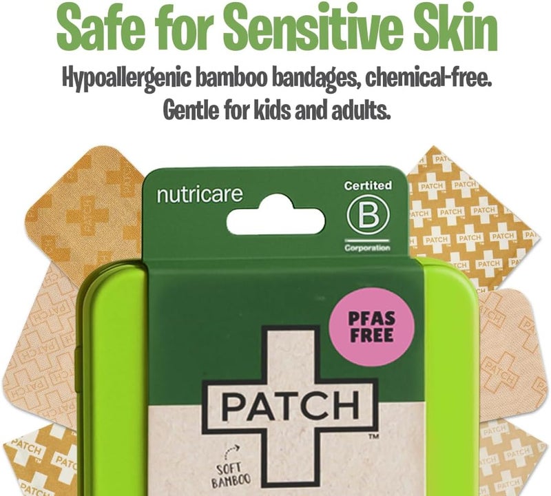 PATCH OnTheGo Natural Bamboo Adhesive Bandage Travel Kit for Sensitive Skin EcoFriendly Hypoallergenic Bandages 29 ct - Image 4