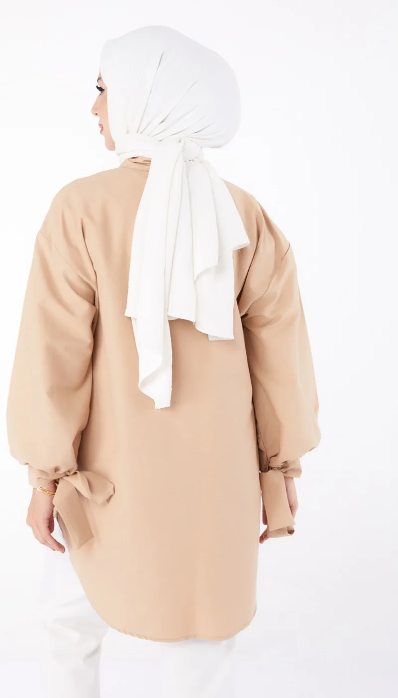 Tofisa Plain Shirt Collar Women's Mink Tunic - 10811