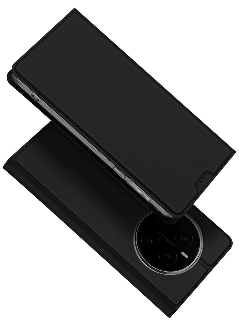 VKL Case Compatible with Honor Magic 7 Pro 5G Case, PU Leather Flip Case with Card Slot, Soft TPU Inner Shell Shockproof Protective Back Cover for Honor Magic7 Pro (Black) - Image 1
