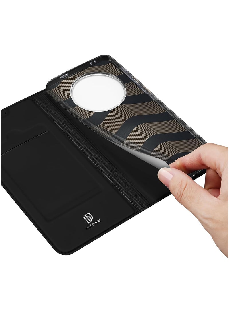VKL Case Compatible with Honor Magic 7 Pro 5G Case, PU Leather Flip Case with Card Slot, Soft TPU Inner Shell Shockproof Protective Back Cover for Honor Magic7 Pro (Black) - Image 4
