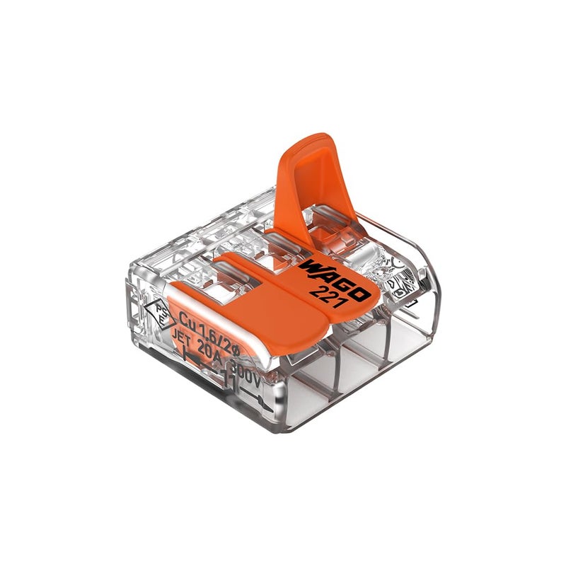 WAGO 50x 221-413 Electrical Wire Block Connector Strip 12V 220-240V Cable Terminal - Image 1