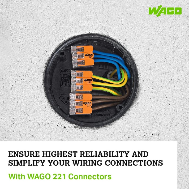 WAGO 50x 221-413 Electrical Wire Block Connector Strip 12V 220-240V Cable Terminal - Image 4