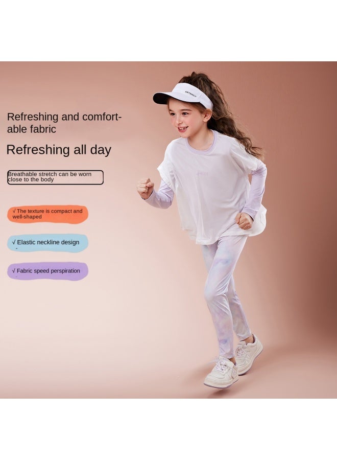 abckids Dopamine Sportswear Set】new Girls' Autumn Collection, Children's Two-piece Yoga Outfit With Long Sleeves And Pants - Image 4