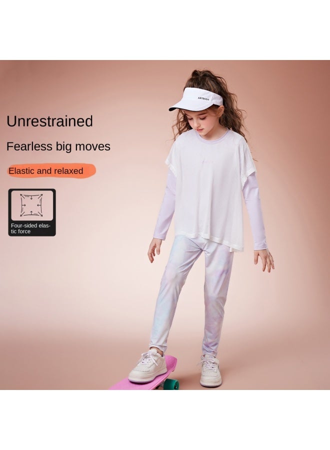 abckids Dopamine Sportswear Set】new Girls' Autumn Collection, Children's Two-piece Yoga Outfit With Long Sleeves And Pants - Image 3