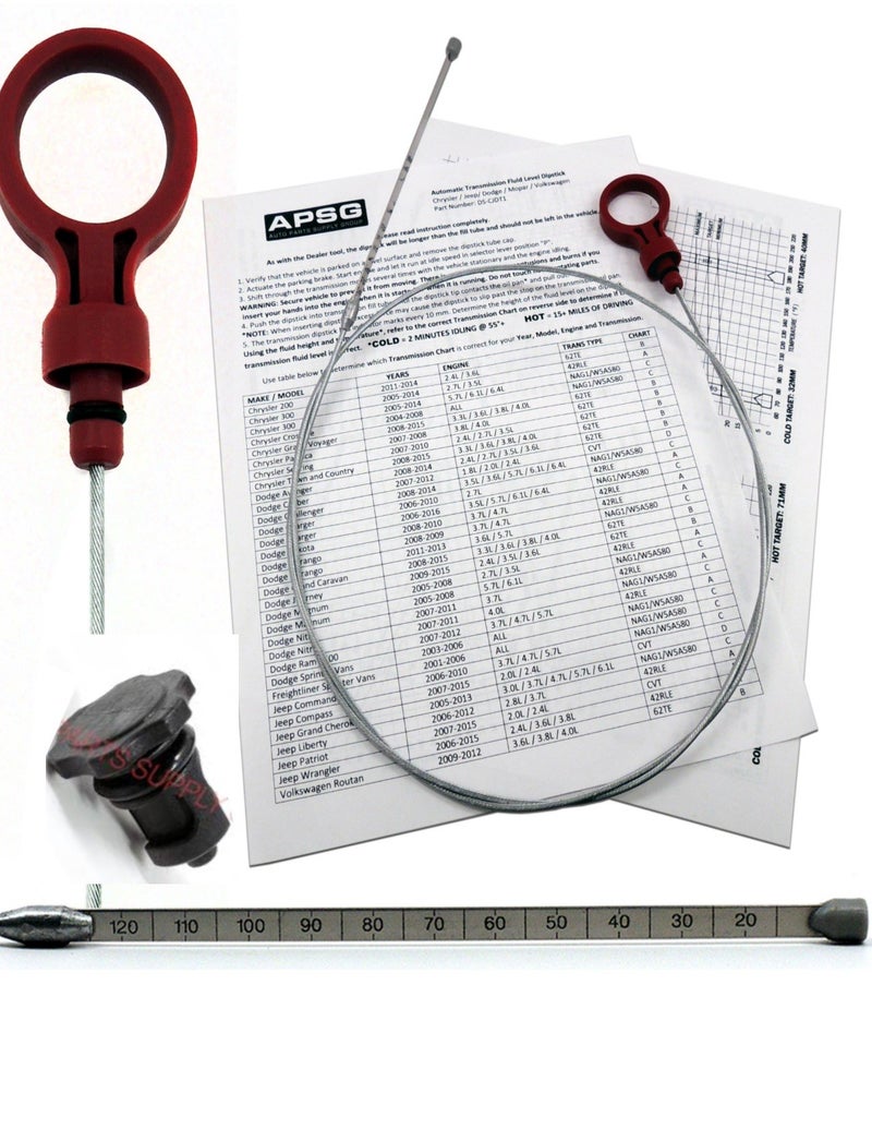 APSG Automatic Transmission Dipstick W/Cap | for Select Chrysler Dodge Jeep vw Vehicles - Tool Trans Fluid Oil Level | Cross Ref: 8863B, 9336, 9336A, | 42RLE, NAG1, 45RFE, 62TE 2.7 3.5 3.6 5.7 6.1 6.4 - Image 4