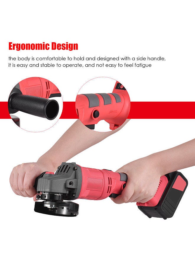 Generic - Battery-operated Electric Angle Grinder Tool Kit Portable Lithium Battery Brushless Grinder Machine Rechargeable 21V Cordless Handheld Lithium Grinder Tool - Image 1