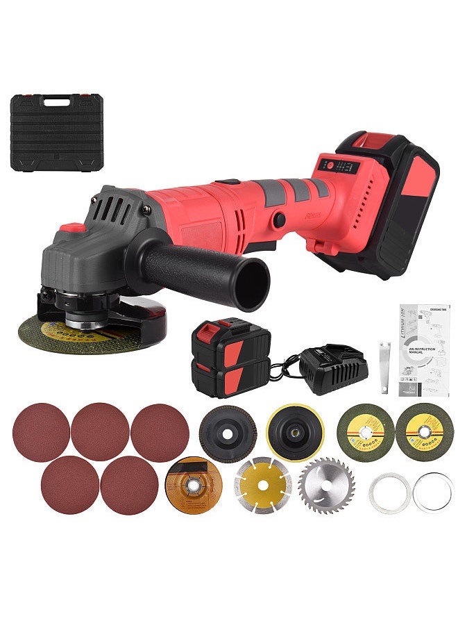 Generic - Battery-operated Electric Angle Grinder Tool Kit Portable Lithium Battery Brushless Grinder Machine Rechargeable 21V Cordless Handheld Lithium Grinder Tool - Image 1
