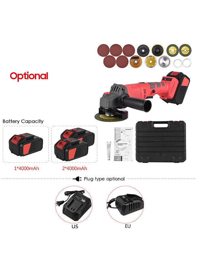 Generic - Battery-operated Electric Angle Grinder Tool Kit Portable Lithium Battery Brushless Grinder Machine Rechargeable 21V Cordless Handheld Lithium Grinder Tool - Image 1